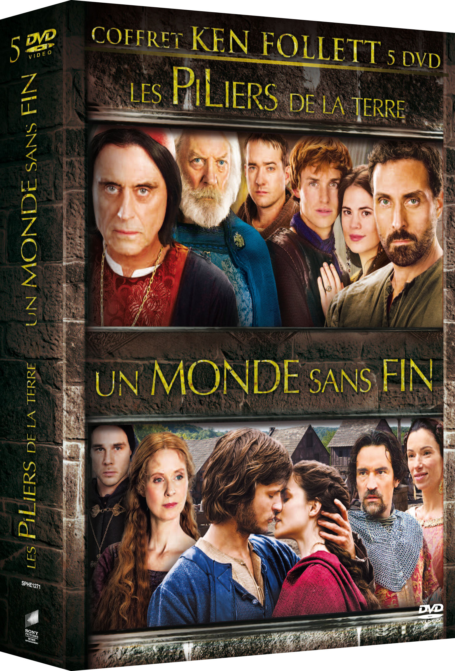 KEN FOLLETT - PILIERS DE LA TERRE (LES) + UN MONDE SANS FIN - 2 SERIES - 5 DVD