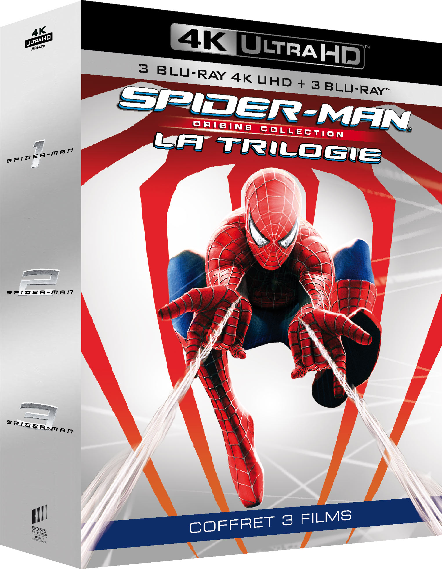 SPIDER-MAN ORIGINS - TRILOGIE - 3 BD UHD 4K + 3 BD