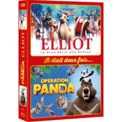 2 FILMS D'ANIMATION ANIMAUX : PANDA / ELLIOT LE + PETIT DES RENNES (2 DVD)