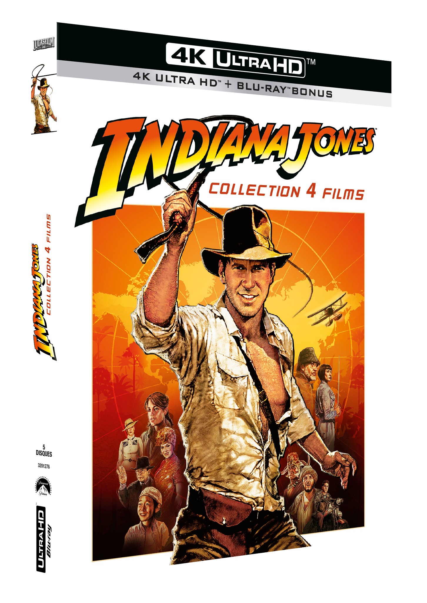 COFFRET INDIANA JONES 4 FILMS - UHD 4K + 1 BD BONUS