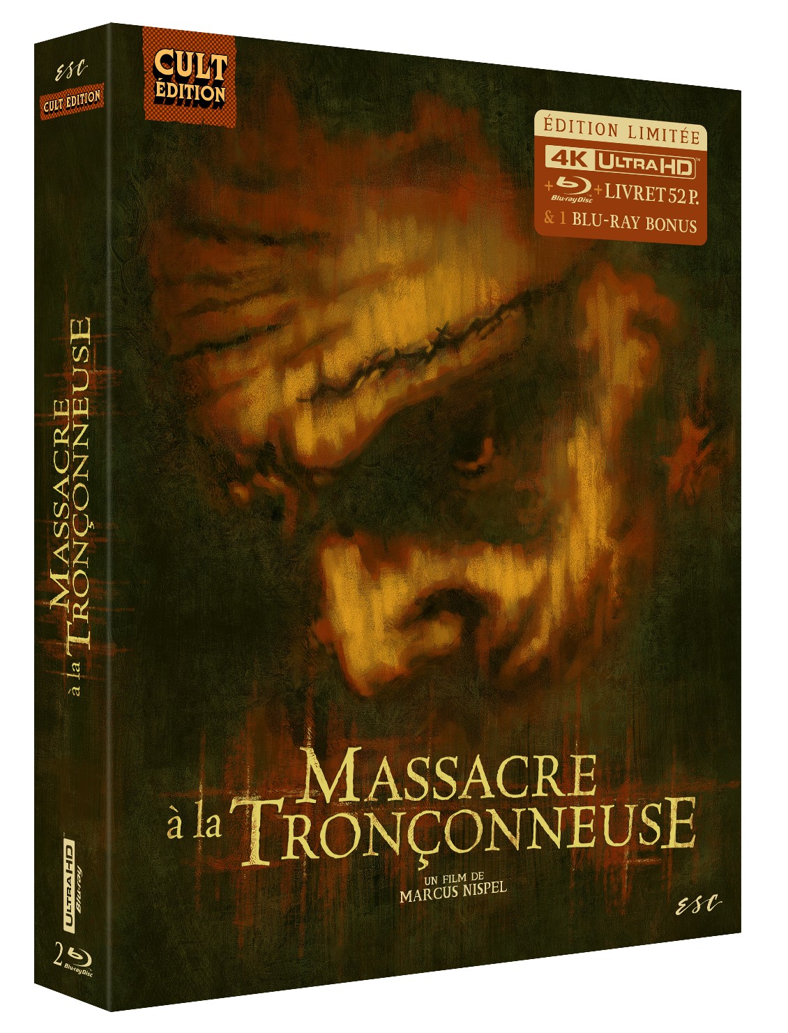 MASSACRE A LA TRONCONNEUSE (2003) - CULT'EDITION  - COMBO UHD 4K + 2 BD + LIVRET 52 PAGES + 10 PHOTOS + 1 AFFICHE