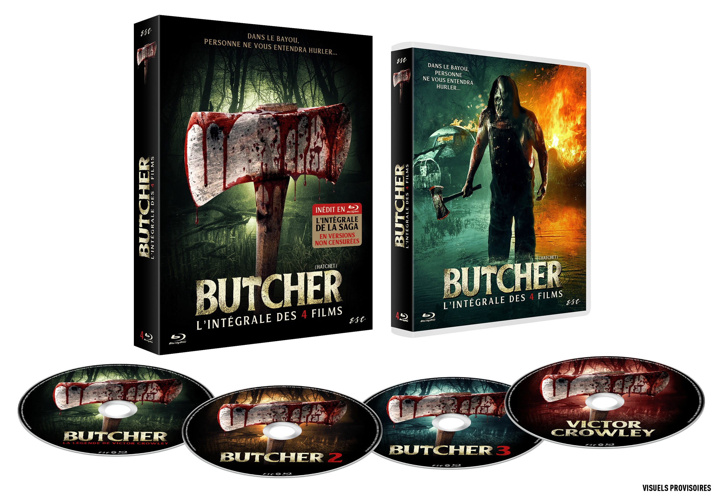 COFFRET BLU-RAY COLLECTOR BUTCHER (HATCHET) - (VERSIONS NON-CENSURÉES) - INTÉGRALE 4 FILMS - 4 BD - EDITION LIMITEE