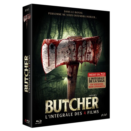 COFFRET BLU-RAY COLLECTOR BUTCHER (HATCHET) - (VERSIONS NON-CENSURÉES) - INTÉGRALE 4 FILMS - 4 BD - EDITION LIMITEE