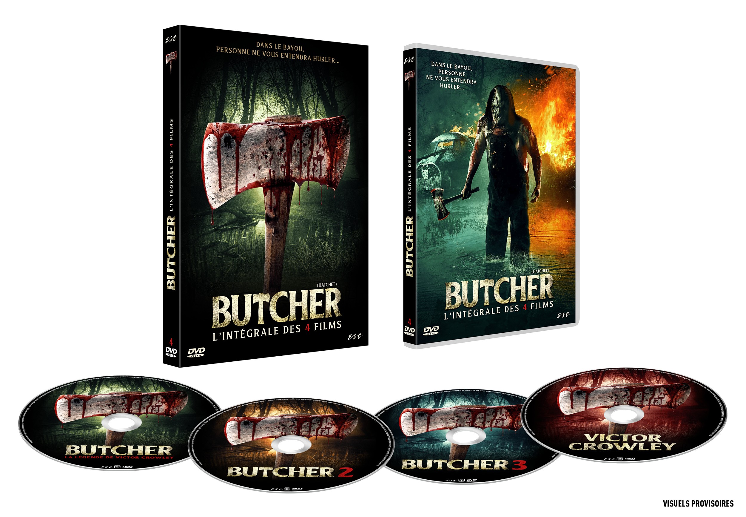COFFRET DVD COLLECTOR BUTCHER (HATCHET) - (VERSIONS NON-CENSURÉES) - INTÉGRALE 4 FILMS - 4 DVD - EDITION LIMITEE