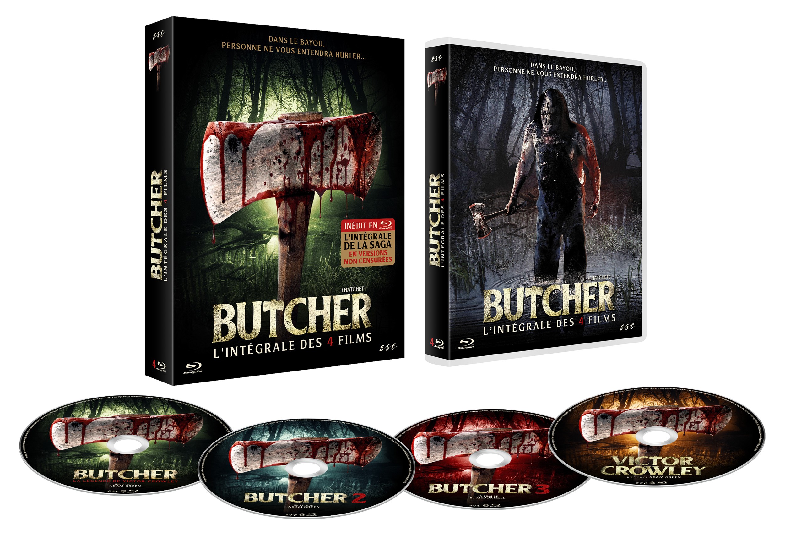 COFFRET BLU-RAY COLLECTOR BUTCHER (HATCHET) - (VERSIONS NON-CENSURÉES) - INTÉGRALE 4 FILMS - 4 BD - EDITION LIMITEE