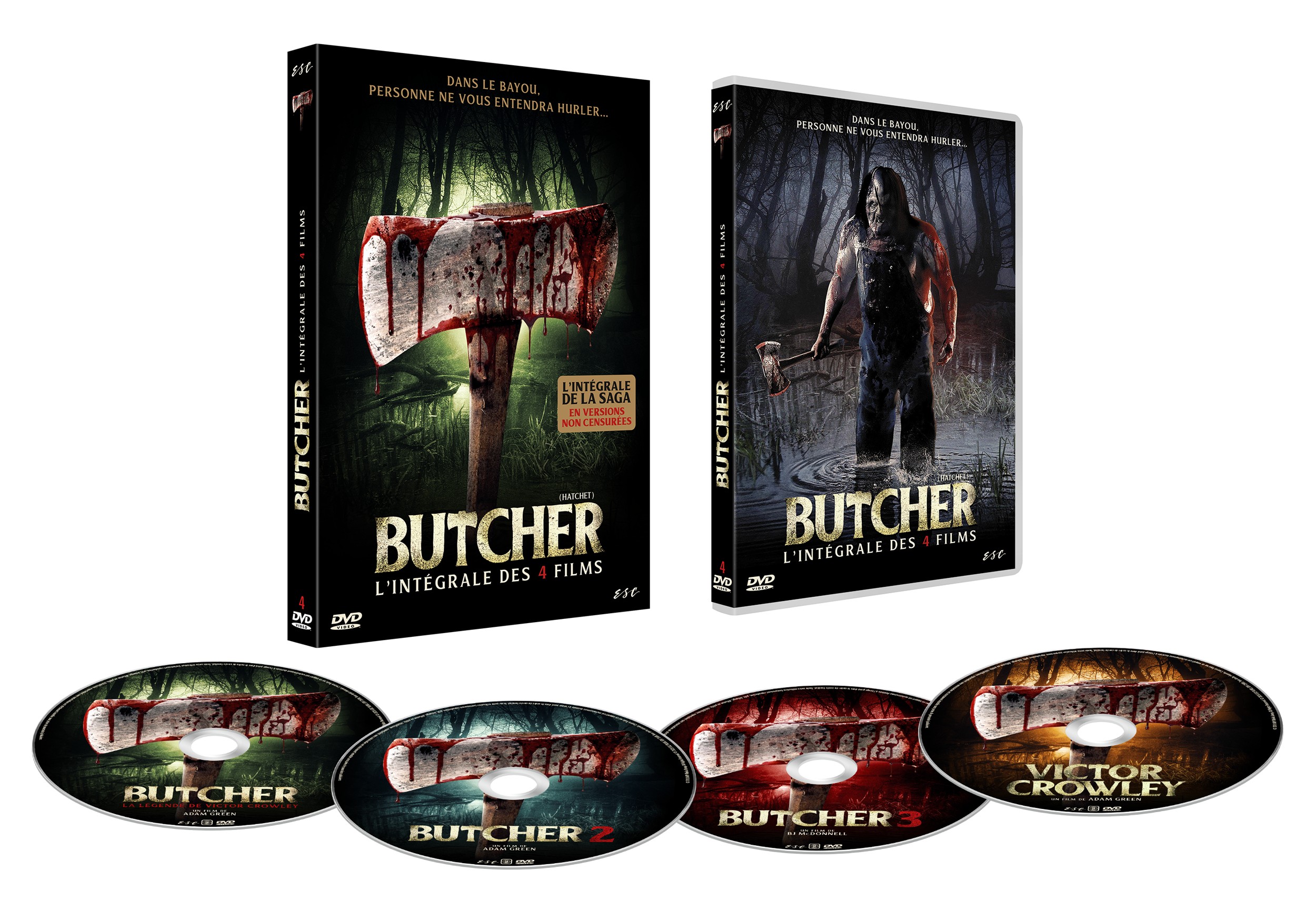 COFFRET DVD COLLECTOR BUTCHER (HATCHET) - (VERSIONS NON-CENSURÉES) - INTÉGRALE 4 FILMS - 4 DVD - EDITION LIMITEE