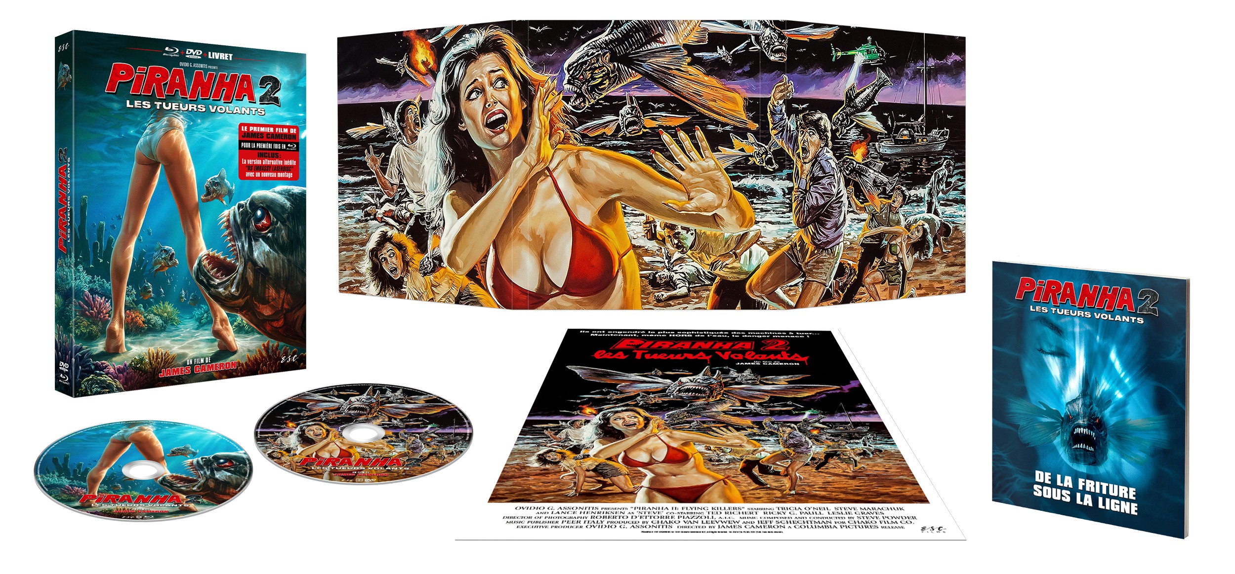 PIRANHA 2 : LES TUEURS VOLANTS - COMBO DVD + BD + LIVRET 32 PAGES + AFFICHE - ÉDITION LIMITÉE