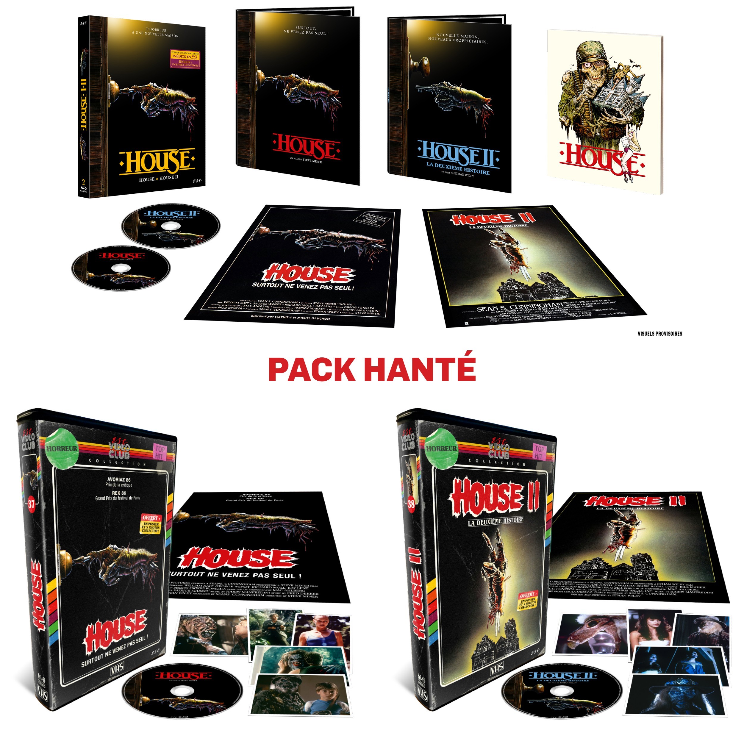 PACK HANTÉ: COLLECTOR "HOUSE 1 & 2" + 2 ESC VIDEO CLUB 37 "HOUSE" + 38 "HOUSE 2"