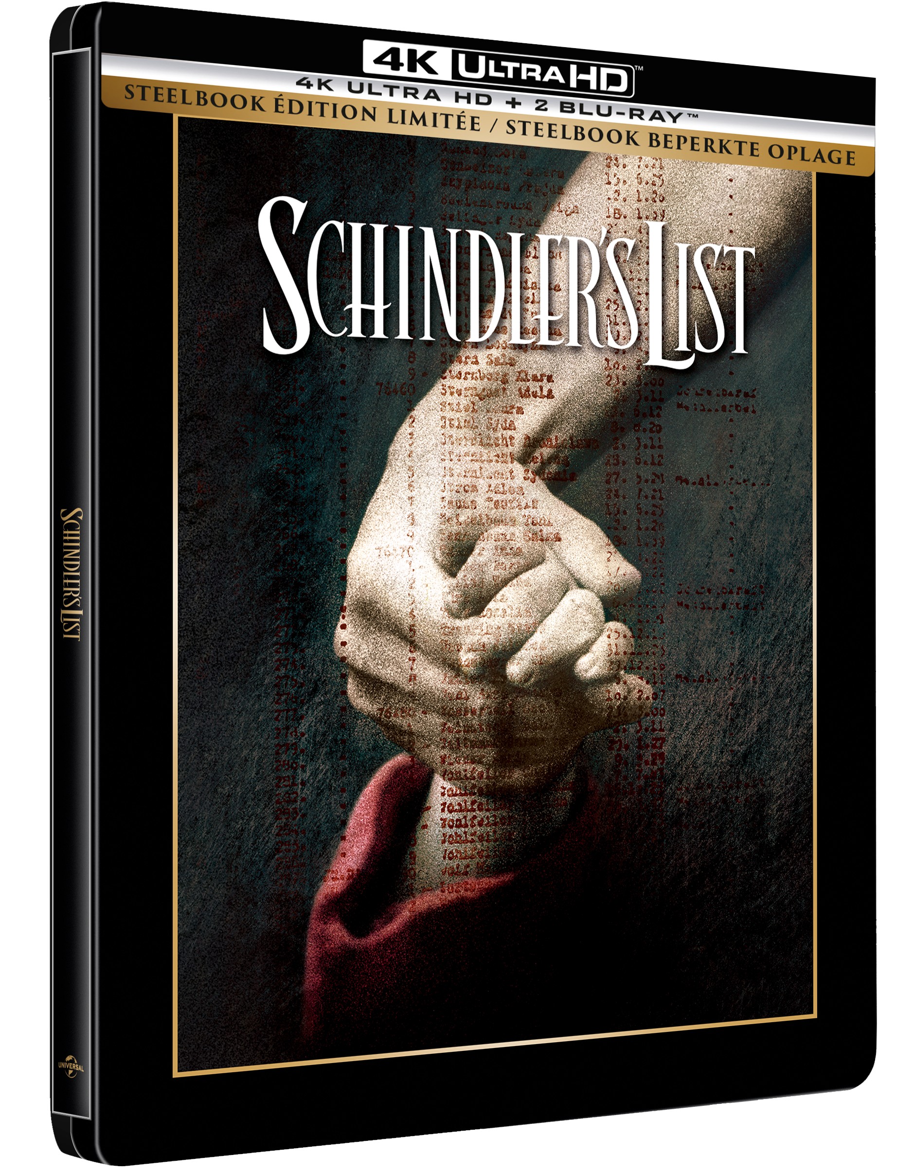 LA LISTE DE SCHINDLER - COMBO UHD 4K + 2 BD - STEELBOOK - ÉDITION LIMITÉE