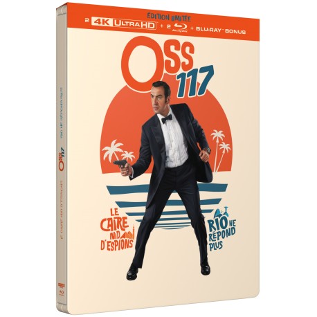 COFFRET OSS 117 : LE CAIRE, NID D'ESPIONS & RIO NE RÉPOND PLUS - COMBO 2 UHD 4K + 2 BD + BD BONUS - STEELBOOK - ÉDITION LIMITÉE