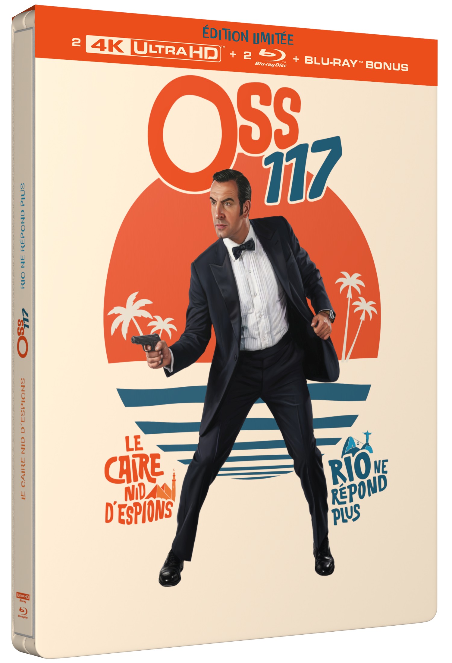 COFFRET OSS 117 : LE CAIRE, NID D'ESPIONS & RIO NE RÉPOND PLUS - COMBO 2 UHD 4K + 2 BD + BD BONUS - STEELBOOK - ÉDITION LIMITÉE